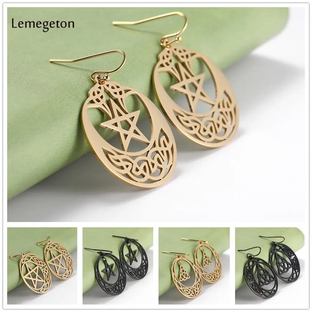 Lemegeton Viking в готическом стиле Ирландское амулет с узелком большие серьги