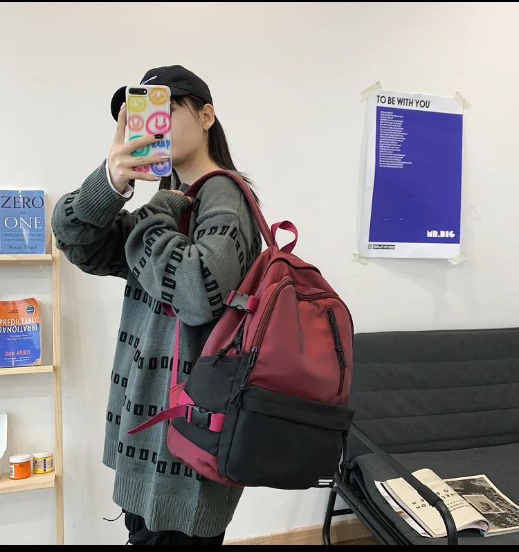 

PB4081 Campus street fashion college students Korean women's backpack casual travel men's backpack