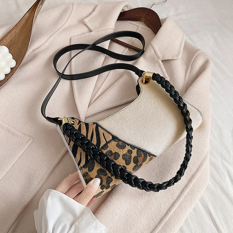 

Leopard Patchwork Armpit bag 2020 Fashion New High quality PU Leather Women's Designer Handbag Vintage Shoulder Messenger Bag