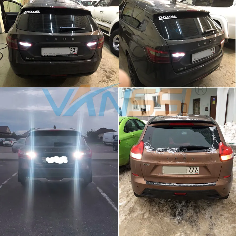 Светодиодные лампы W16W 921 T15 для заднего хода Лампы Canbus безошибочные LADA VESTA Granta Kalina