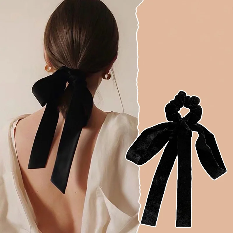 

Solid Color Big Satin Bow Hairpins Hair Bands Tie For Women Girl Wedding Long Ribbon Korean Hair Clip Hairgrip Hair Accessories