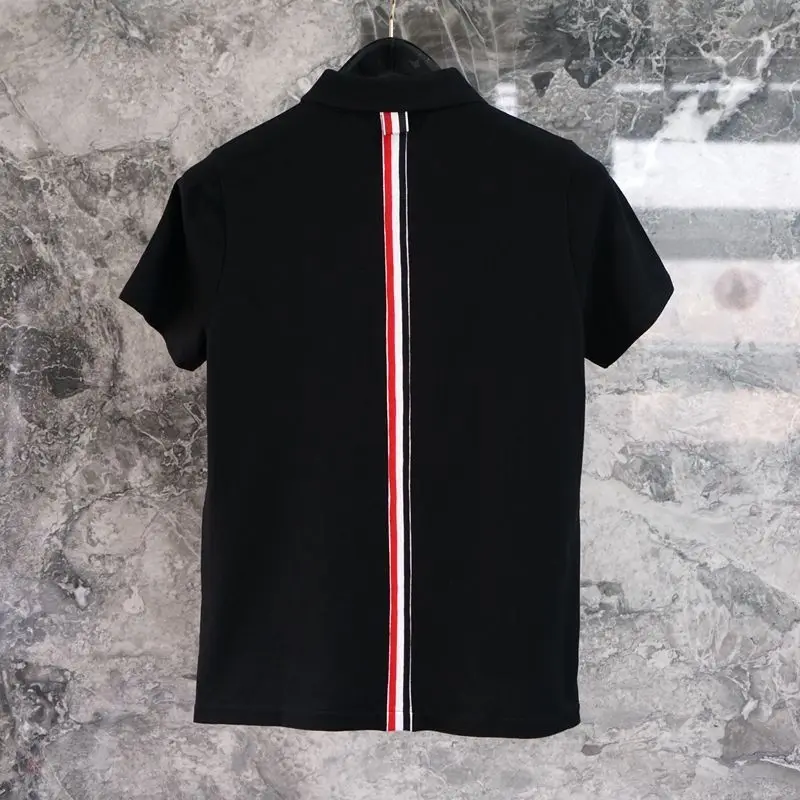

2021 Summer New Ribbon Polo Shirt Men's Summer Korean Slim Trend Color Stripe Top Men's Short Sleeve T-shirt Leisure