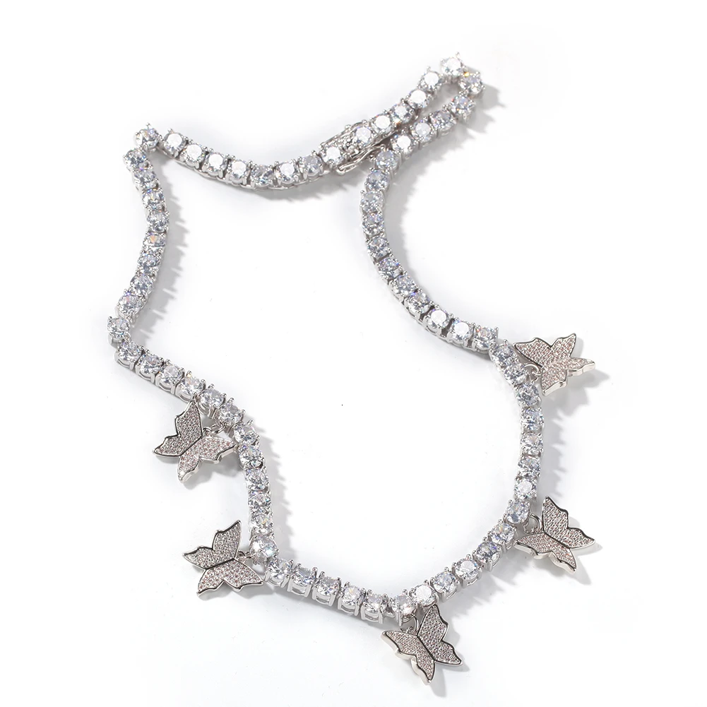 as pic BLING KING 5 мм CZ драгоценный камень теннис ожерелье Iced Out Циркон 1 ряд теннис ожерелье хип-хоп ювелирные изделия - Окраска металла: as pic