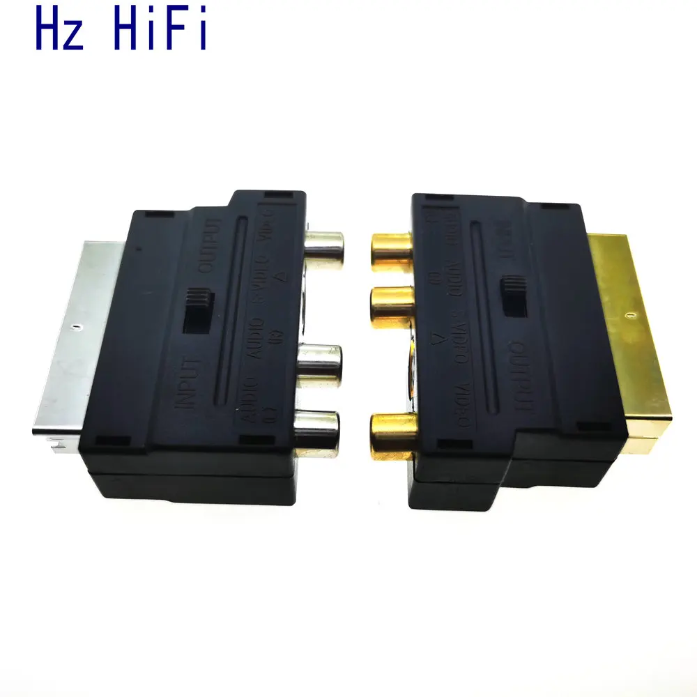 Адаптер Scart 5 шт. 21/Pin блок AV на 3RCA Phono Composite S Video с переключателем in/out адаптер