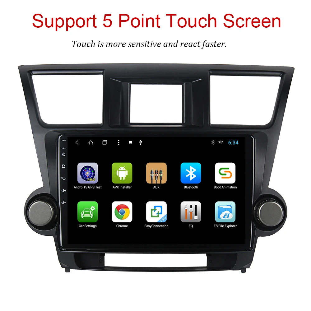 Автомагнитола YAZH с сенсорным экраном 2.5D IPS Android 9 0 для Toyota high Lander 2010-2013 головное
