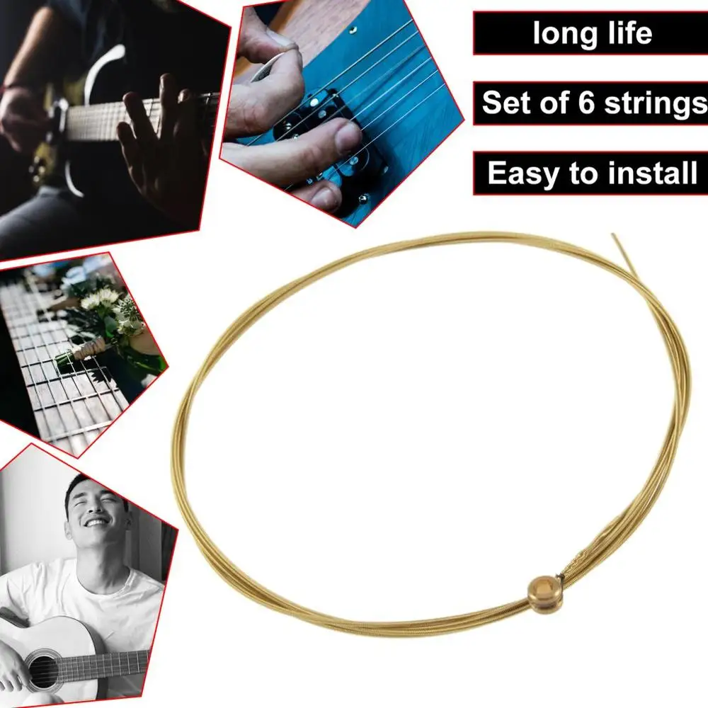 Струны для деревянной гитары 6 стальных струн 1 комплект | Спорт и развлечения