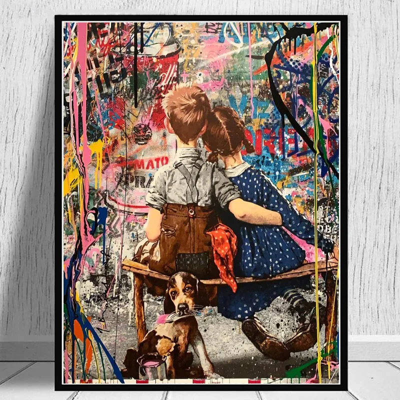 Граффити для мальчиков и девочек Картина на холсте настенные постеры принты