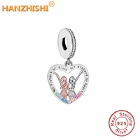 925 sterling silver not sisters by blood but sisters by heart charms beads fit original brand bracelet necklace jewelry gift