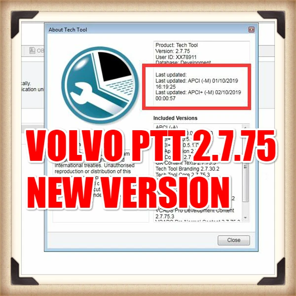 Инструмент Premium Tech Tool 2.7.75 (PTT 2 7/VCADS) [2019] (REAL Development) для volvo с инструментом