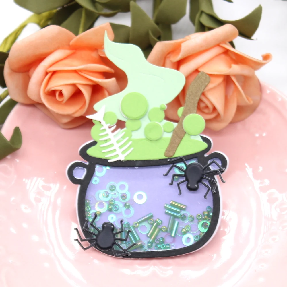 ZLDECOR Хэллоуин котёл шейкер металлические режущие штампы трафареты для сделай сам