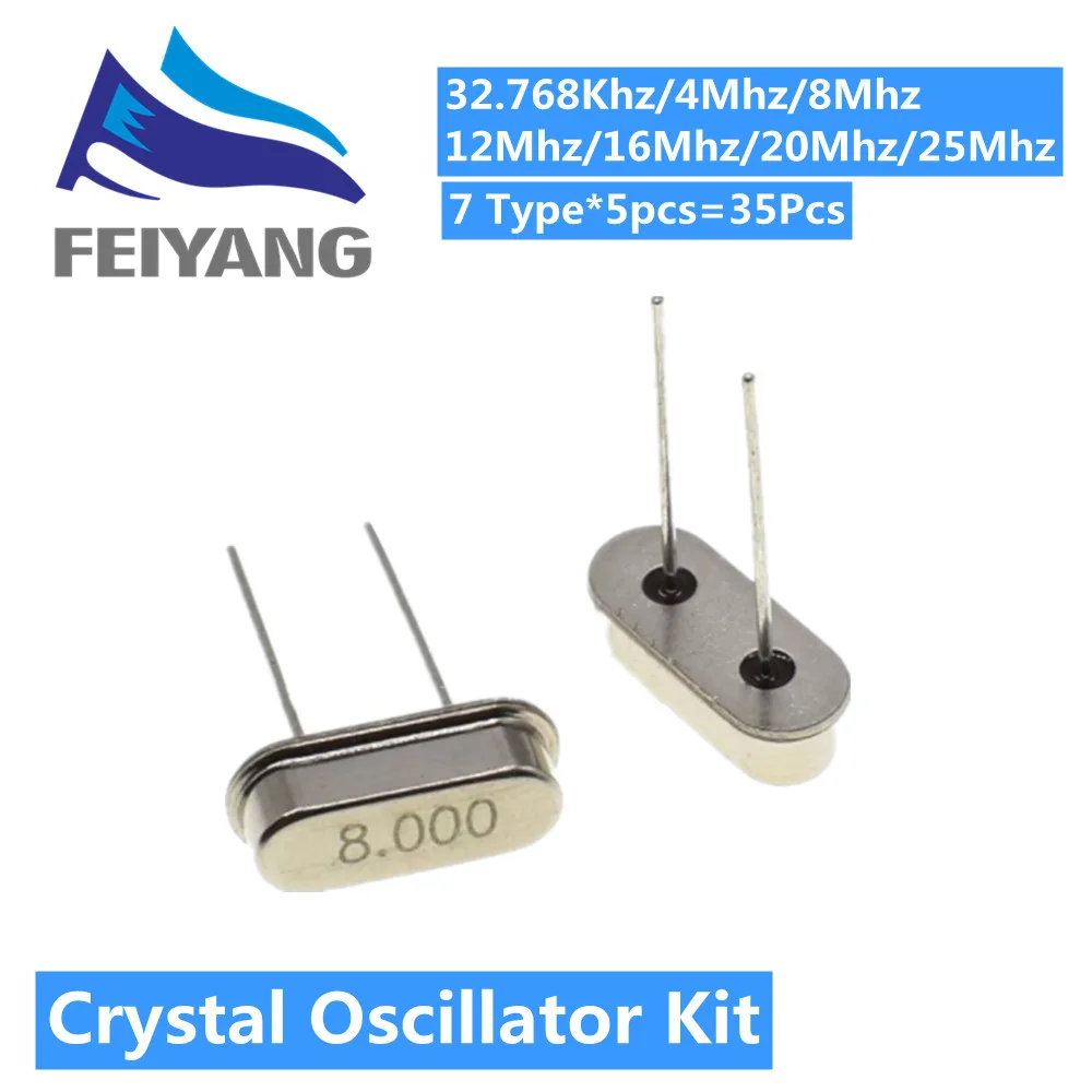 Электронный резонатор Кварцевый 7 видов X 5 шт. 32 768 k 4 8 12 16 20 25 МГц | Электронные