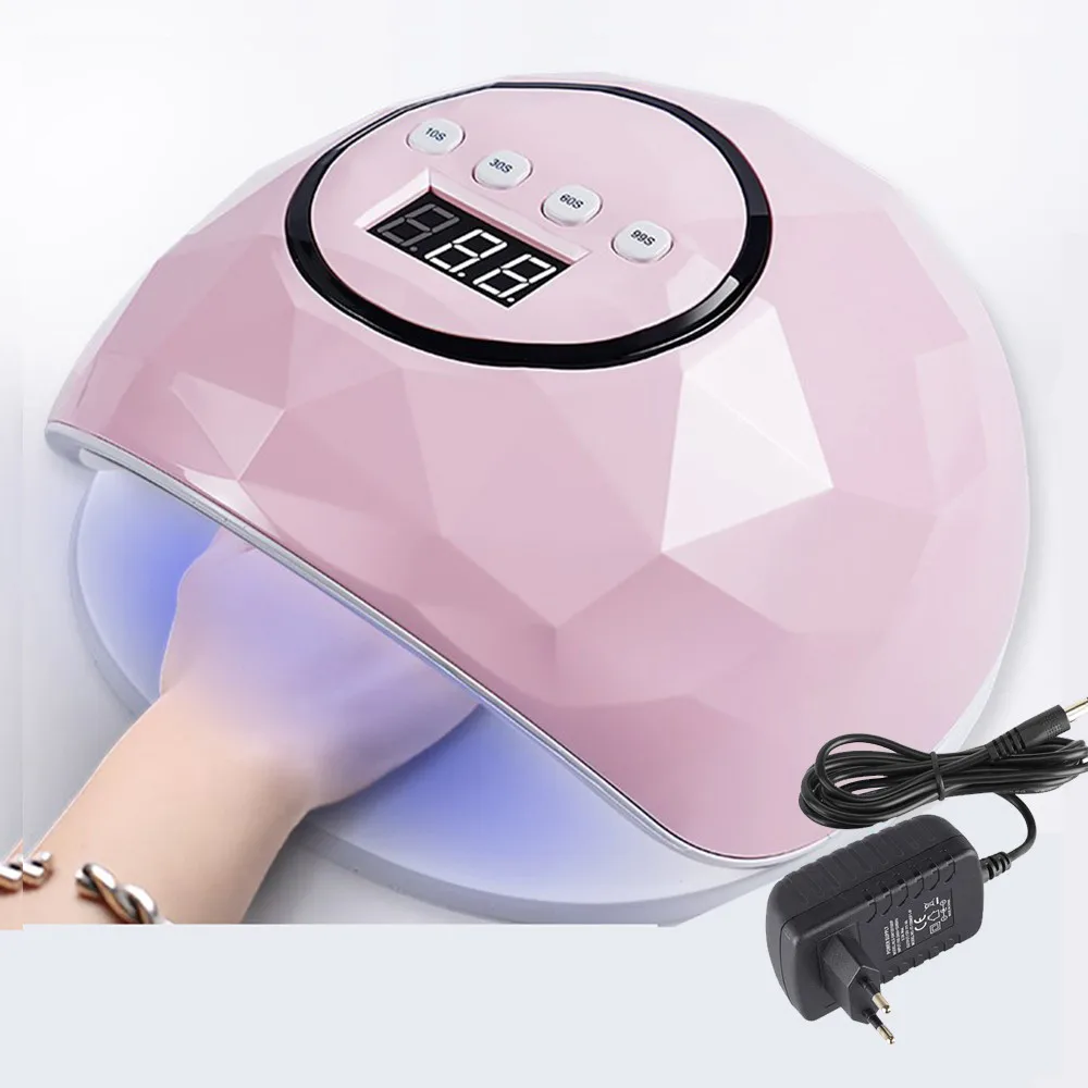 F6 78W pink EU plug Feecy 78 Вт Сушилка для ногтей Светодиодная УФ-лампа для ногтей с 4 таймером установка гель-лака отверждаемая лампа с датчиком профессиональные инструменты для дизайна ногтей - Цвет: F6 78W pink EU plug