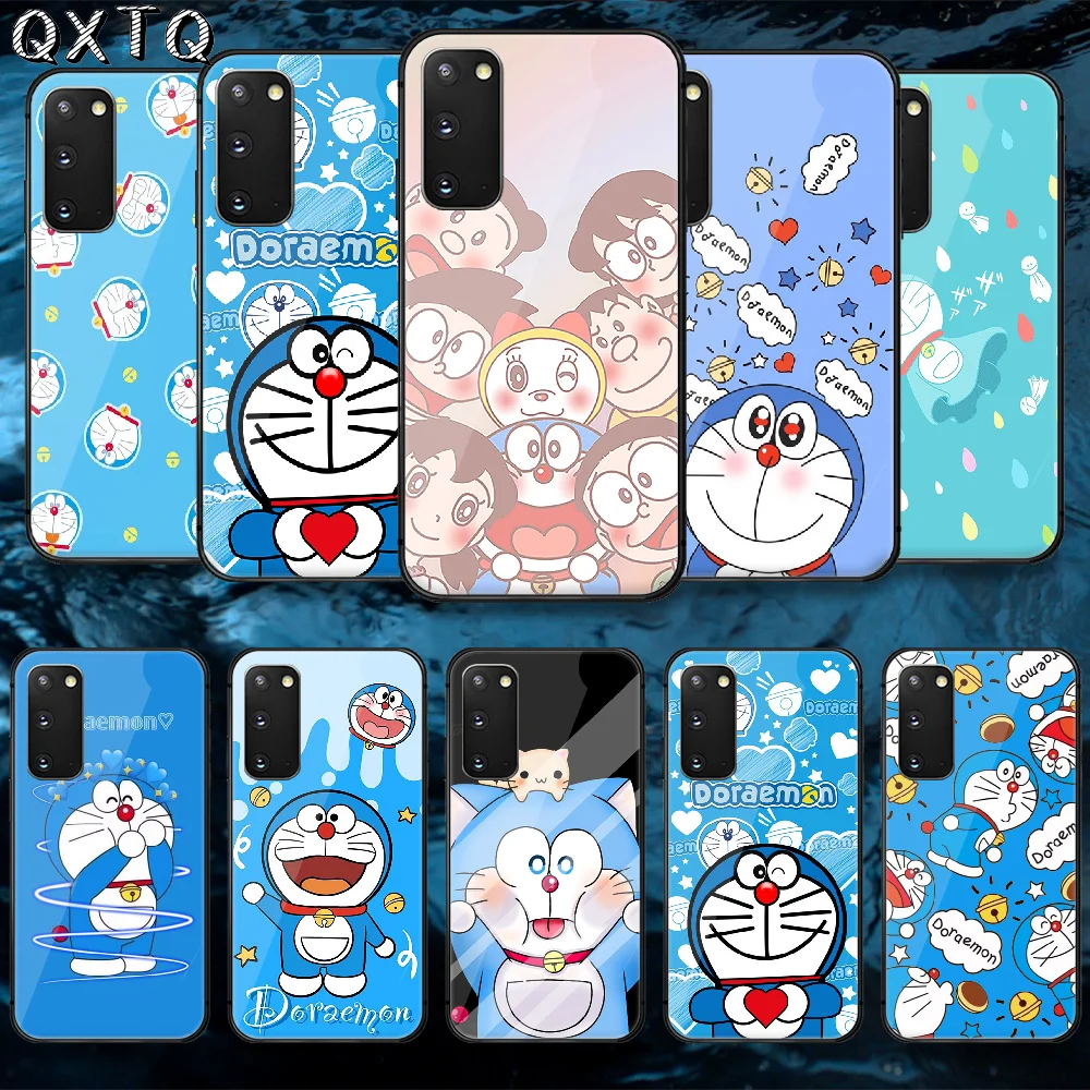 

QXTQ Cartoon I'm Doraemon Tempered Glass Phone Case Cover For Samsung Galaxy Note S 9 10 20 21 E Plus Ultra M 31 51 FE Pretty