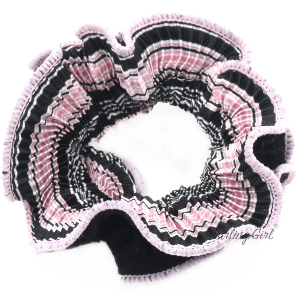 1 шт. Женская бархатная резинка для волос в двухслойную клетку |