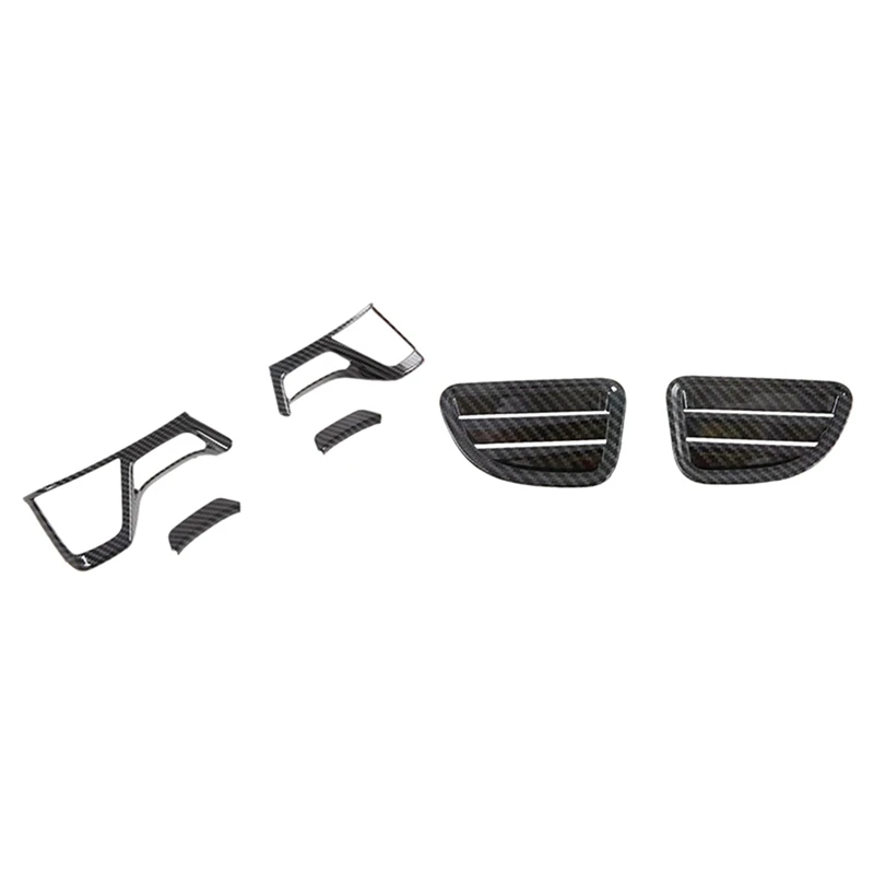 

2 Set Car Accessories: 1 Set Car Steering Wheel Cover Trim Moldings & 1 Set Front Upper Air Vent Outlet Cover Trim