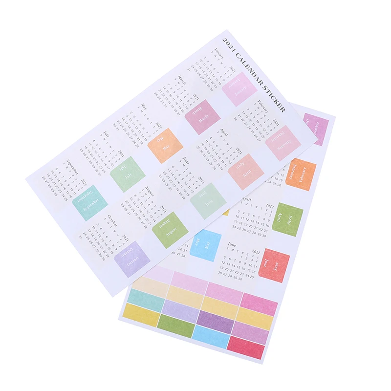 

New 2pcs/pack Kraft Paper Handwritten Calendar Notebook Index Label Sticker Calendar Sticker Organizer Kawaii Stationery