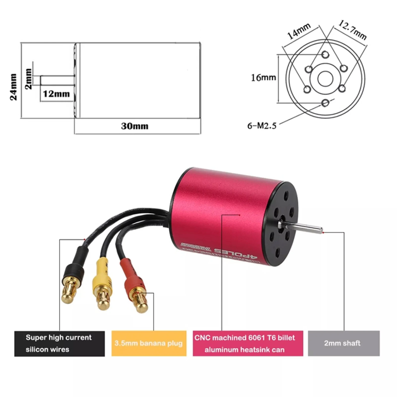 Набор S2430 7200KV бесщеточный мотор 25A ESC 2 кг металлическая Шестерни комбинированный