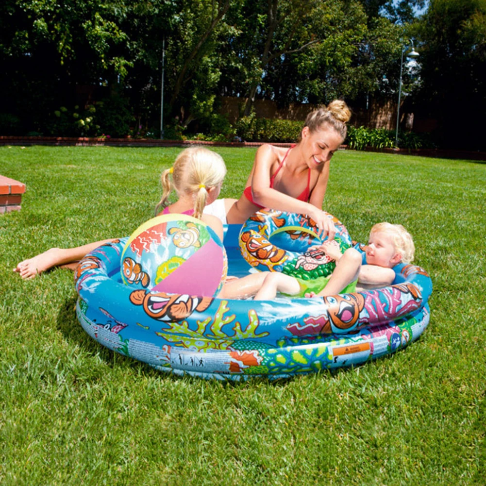 

3Pcs Summer Inflatable Swimming Pool Swimming Ring Beach Ball Kit Swim Shower Bathtub For Kids Infant