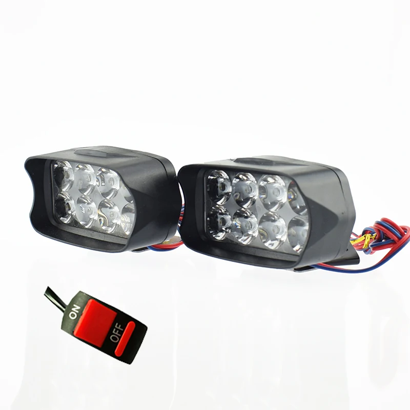 Мотоциклетные рабочие огни led12w противотуманные точечные фары 6000k белые