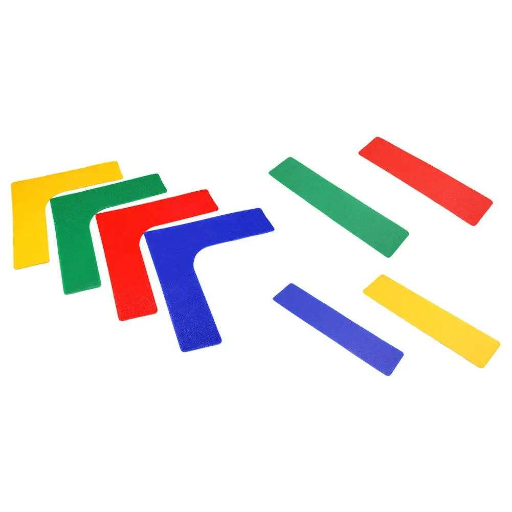 

4PCS PVC Logo Sticker Tennis Spot Markers Straight Line Corner Landmark Bright Colors Eye-catching Tennis Floor Sticker