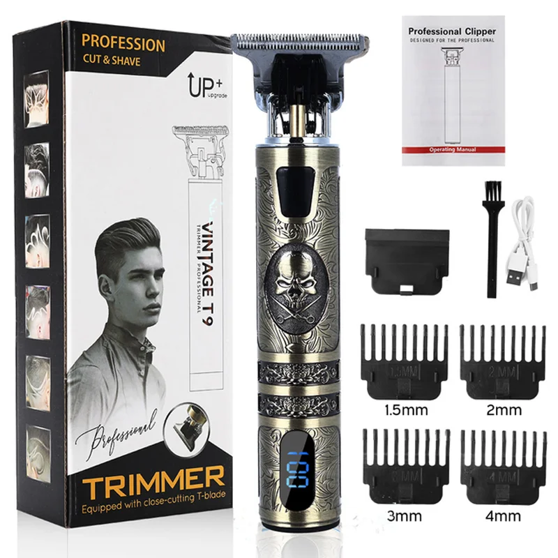

Professional Hair Trimmer Gold Electric Trimmer For Men Cordless Rechargeable Shaver Barber Hair Cutting Machine T Hair Styling