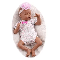 adfo 17 inches reborn baby realistic black doll vinyl silicone dolls newborn toy surprise christmas gift for children girls