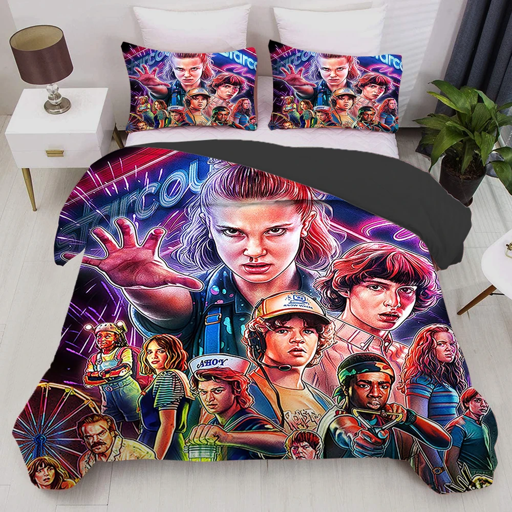

Hot Stranger Things 3D Bedding Set Duvet Covers Pillowcases Science Fiction Movies Comforter Bedding Set Bed Linen NO Sheet