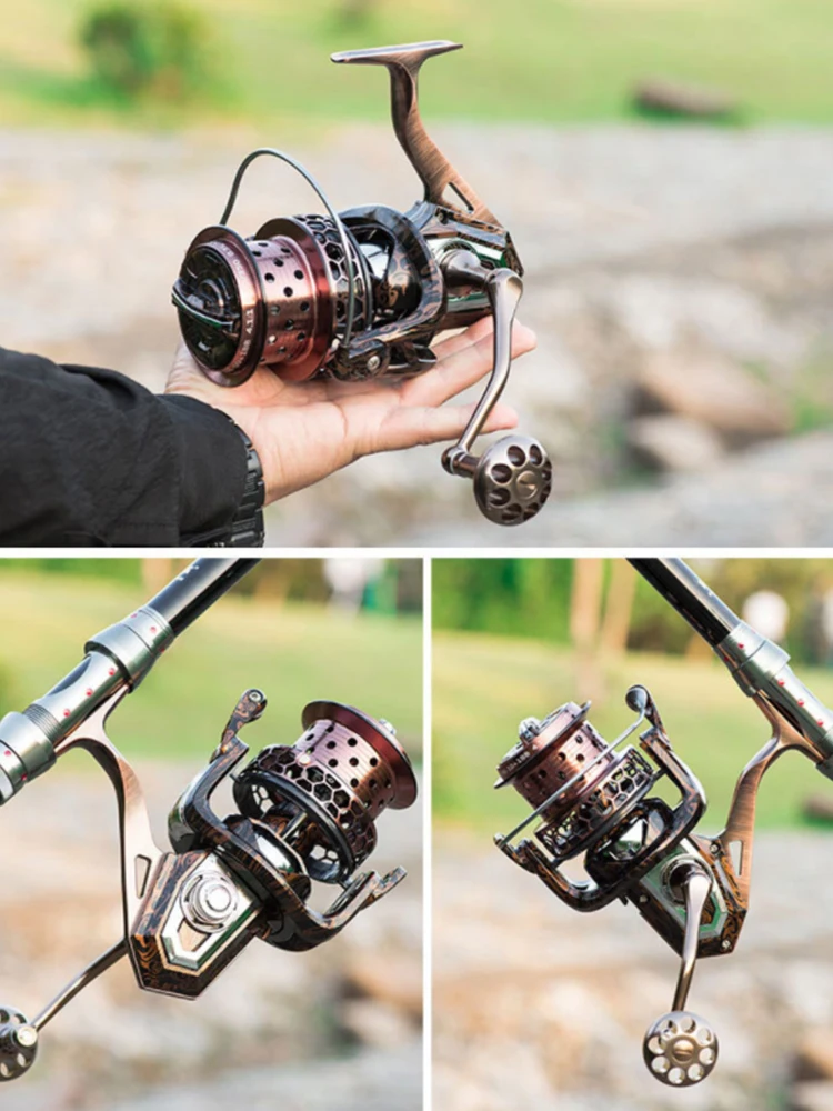

15KG Braking Fishing Reels Honeycomb Hole Cups Light Desig Metal No Pause Left And Right Fishing Vessel