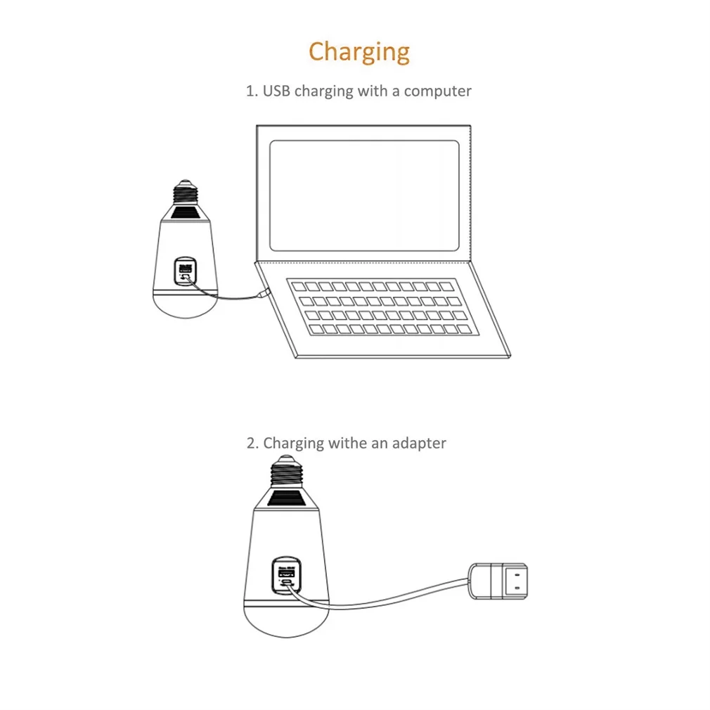 Многофункциональная портативная светодиодная лампа 7 Вт E27 аварийсветодиодный