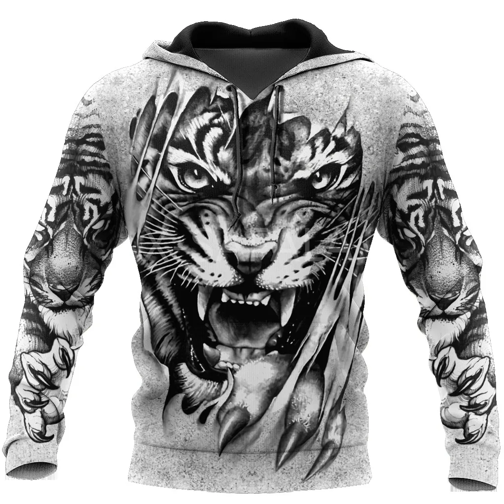 

Толстовка унисекс, худи с 3D-принтом тату тигра, все размеры, XS-7XL, уличная одежда в стиле Харадзюку, пуловер на молнии, повседневный свитшот, у...