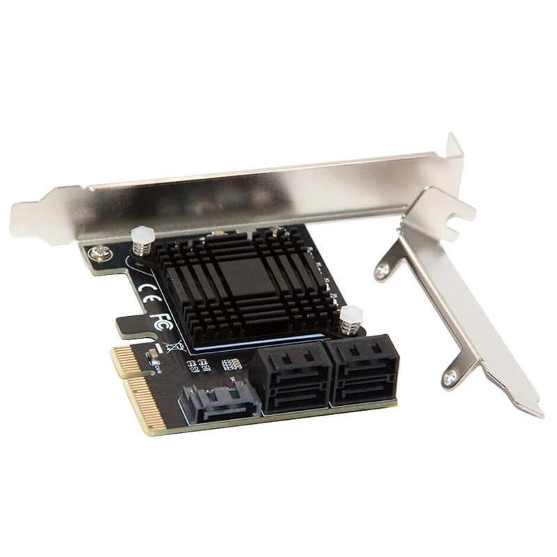 

PCIE to 5-Port SATA3.0 Expansion Card Computer Chassis Adapter Card JMB585 Chip
