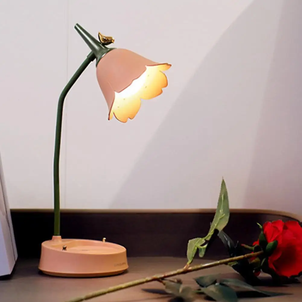 

Flower LED Desk Lamp Student Bedroom Room Lighting Reading Eye Table Lamp Protection Multi-function Light Lamp N1 K3B0