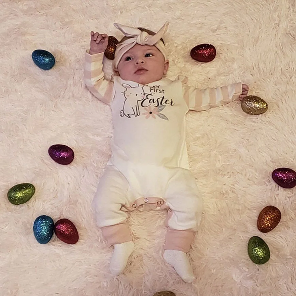

Custom Baby Girl Easter Outfit My First Easter Newborn Girl Coming Home Outfit personalized Baby Girl 0 3 6 12 Month set