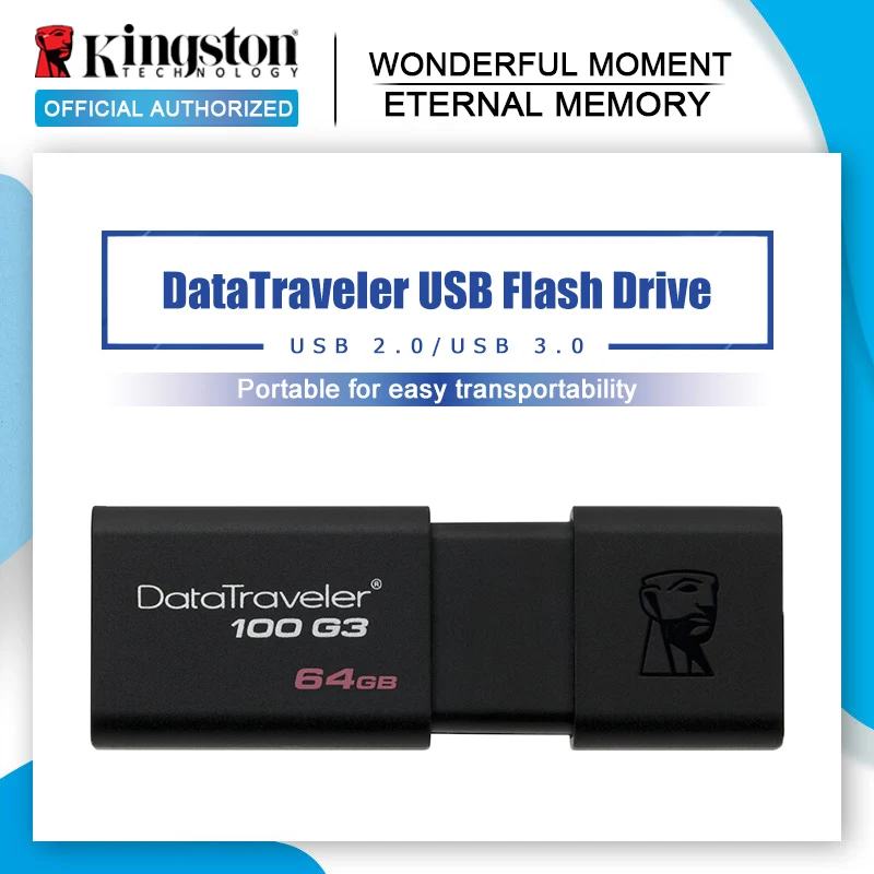 USB флеш накопитель Kingston 16 ГБ 32 64 черный DT104 Портативная флешка DT100G3 3 0|USB