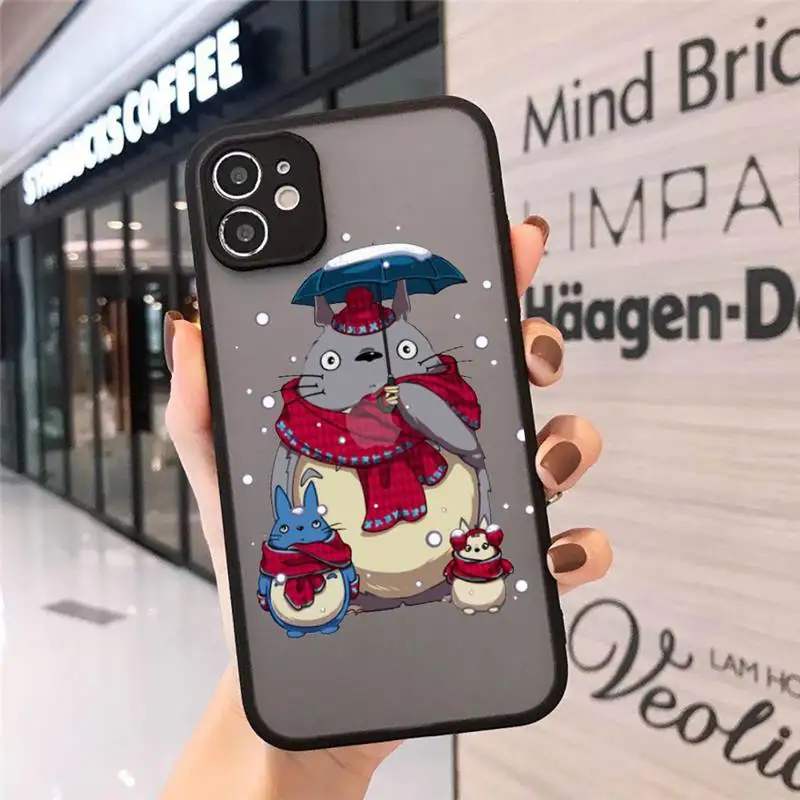 

Cartoon Ghibli Miyazaki Totoro Phone Cases Matte Transparent for iPhone 7 8 11 12 s mini pro X XS XR MAX Plus cover funda