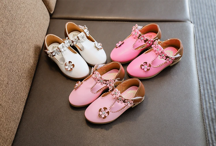 Новинка весна осень 2019 обувь для девочек с мягкой подошвой и цветами принцессы