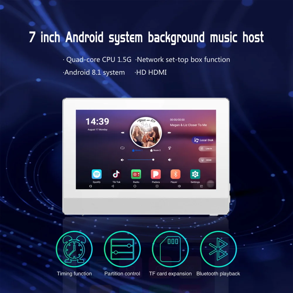 7 ''Wi Fi усилитель 2 0 стерео цифровой 240 Вт домашний фоновый музыкальный