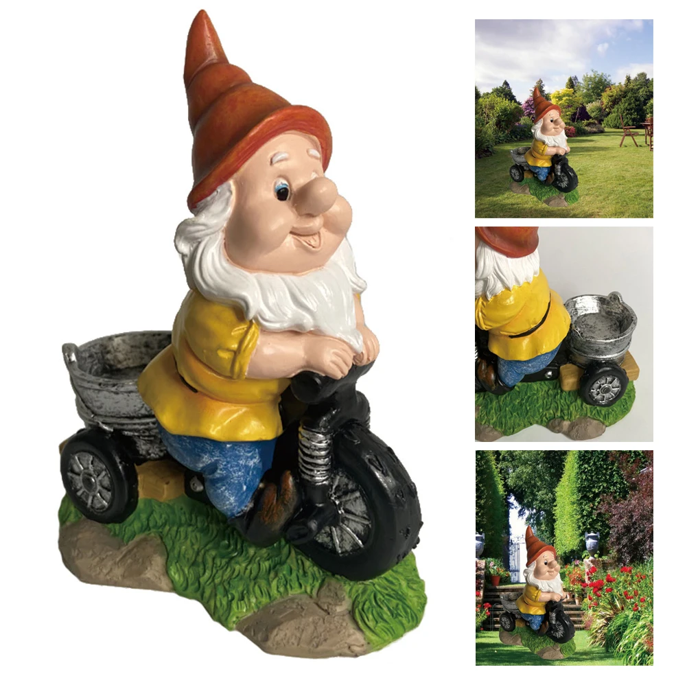 

Fairy Garden Tiny Gnomes Statue Garden Courtyard Ornaments Fairy Resin Micro Landscape Outdoor Miniature Resin Figurine Ornament