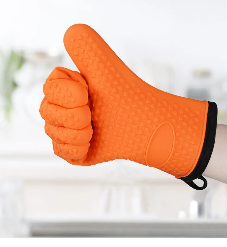 

2Pcs Kitchenware Silicon Cotton Gloves 2 Pieces Microwave Oven Mitts Kitchen Household Baking Accessories Anti Scalding