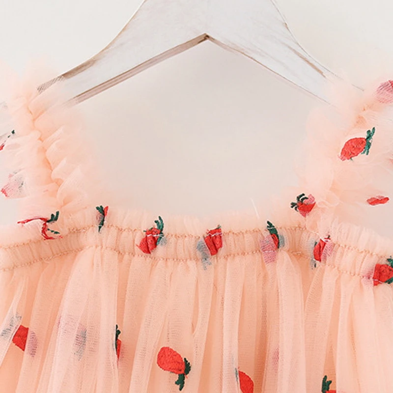 

Suspender Girl's Dress Girl's Gauze Skirt Embroidered Dress summer