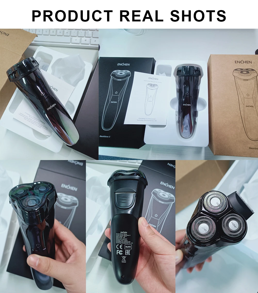 

ENCHEN Blackstone 3 Electric Shaver Razor 3D IPX7 Waterproof Wet & Dry Dual Use LCD Display Smart Lock Face Beard Shaving