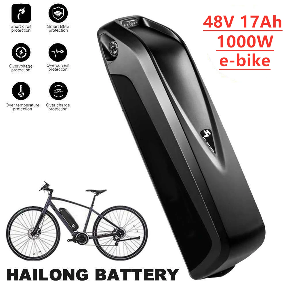

Electric eBike li ion Battery Hailong 18650 Cells Pack 48V 13Ah 15Ah 17.5Ah 20Ah Powerful Bicycle Lithium Batteries