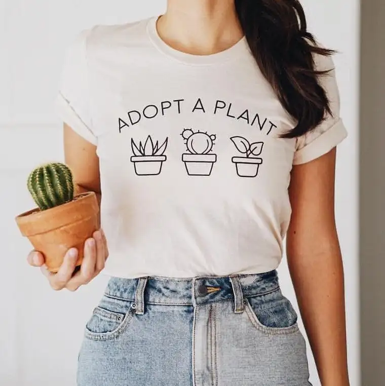 

Принять завод кактус печати для женщин футболка хлопок повседневное забавная футболка для Леди Топ для девочек Футболка Hipster Прямая постав...