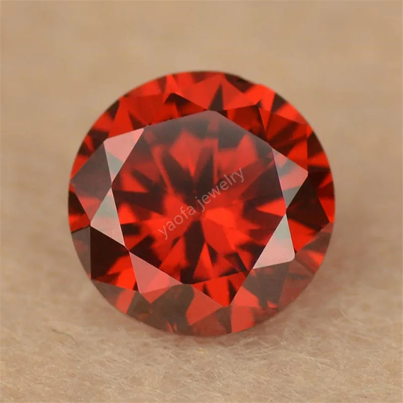 3~20mm High Quality Dark Orange Loose Synthetic Zircon CZ Stone Round Cut Cubic Zirconia Gems Beads For Jewelry Diy - купить по