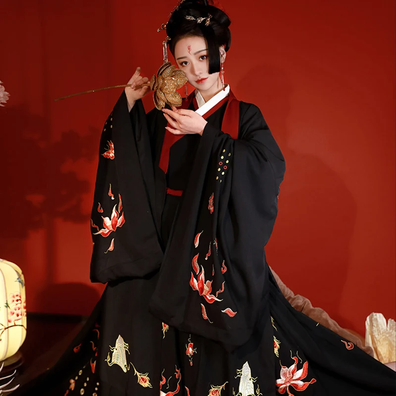 Ханьфу Китайская древняя женская одежда красная ханьфу женское платье Тан