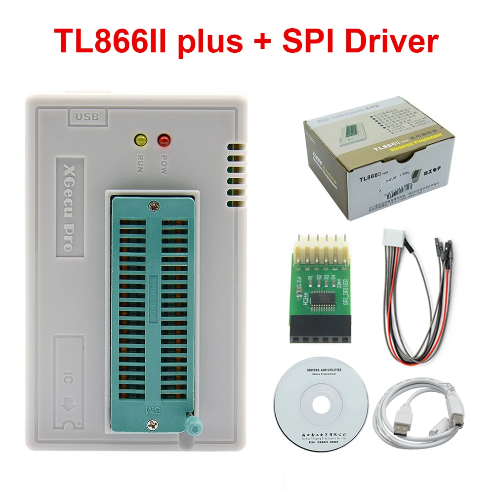 Original V9.16 TL866II Plus EEPROM PIC AVR USB Universal BIOS nand Programmer 24 93 25 mcu Bios EPROM with SPI Driver|Промышленные