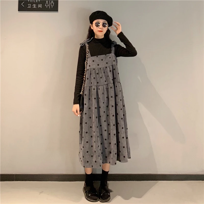 Осенние костюмы для беременных женщин модные юбки в горошек подтяжки