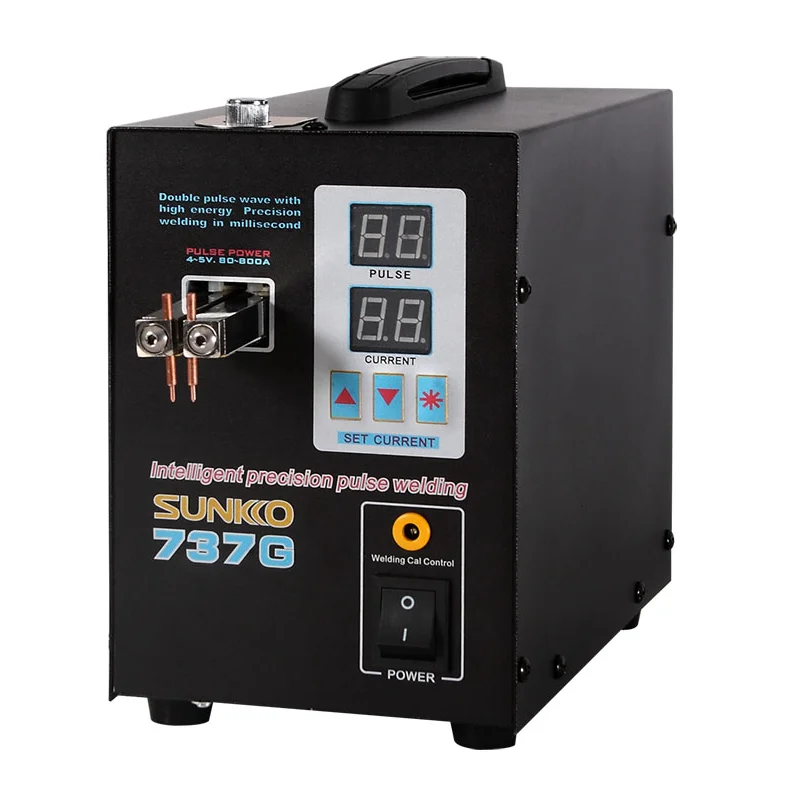 

SUNKKO 737G точечный сварочный аппарат 1,5 кВт светодиодный двойной цифровой дисплей Двойной Импульсный сварочный аппарат для аккумулятора 18650