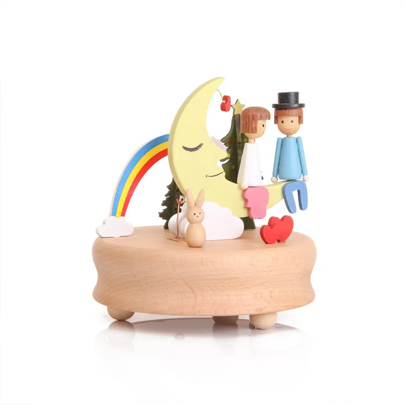 Деревянная карусель музыкальная шкатулка ремесла детские игрушки ретро подарок