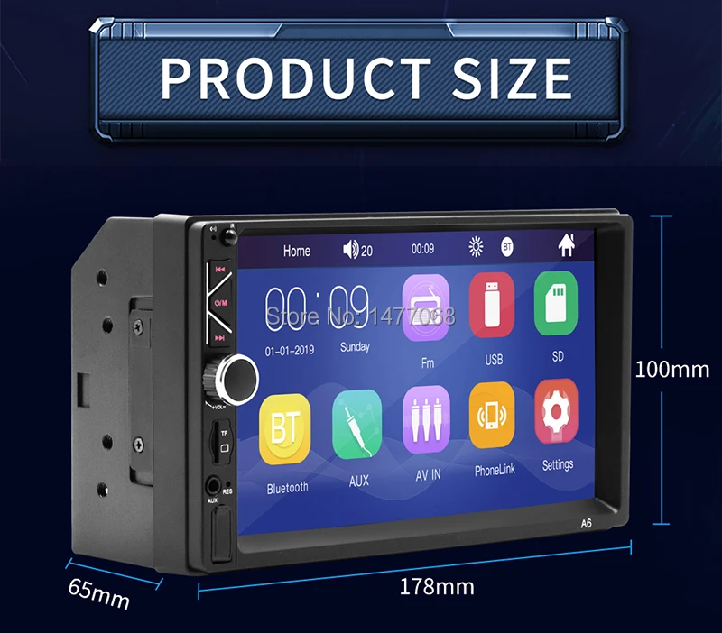 Автомагнитола 2 Din Mirror Link аудио видео MP5 плеер Bluetooth Handsfree A2DP USB TF Aux стерео система 7 дюймов головное устройство PHYEE A6
